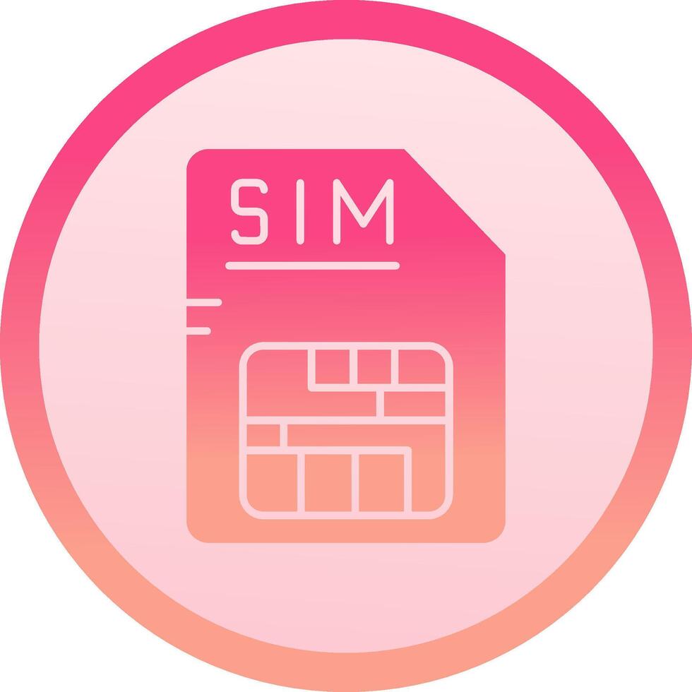 Sim solid circle gradeint Icon vector