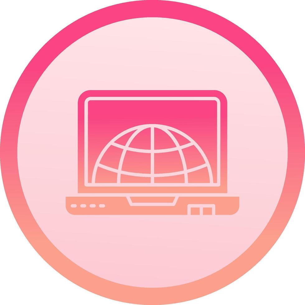 Internet sólido circulo grado icono vector