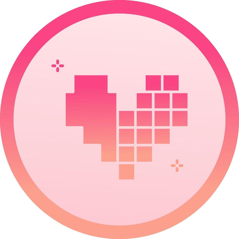 Pixel solid circle gradeint Icon vector