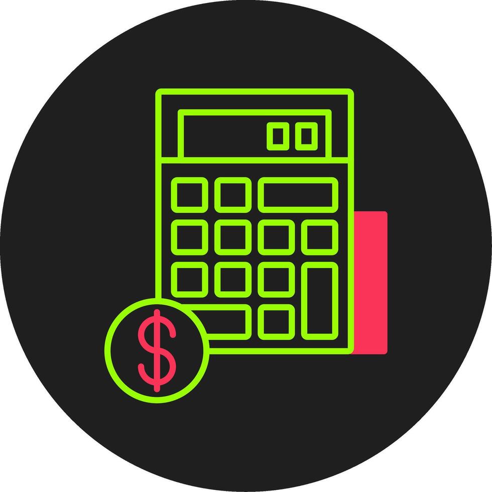 Calculator Glyph Circle Icon vector