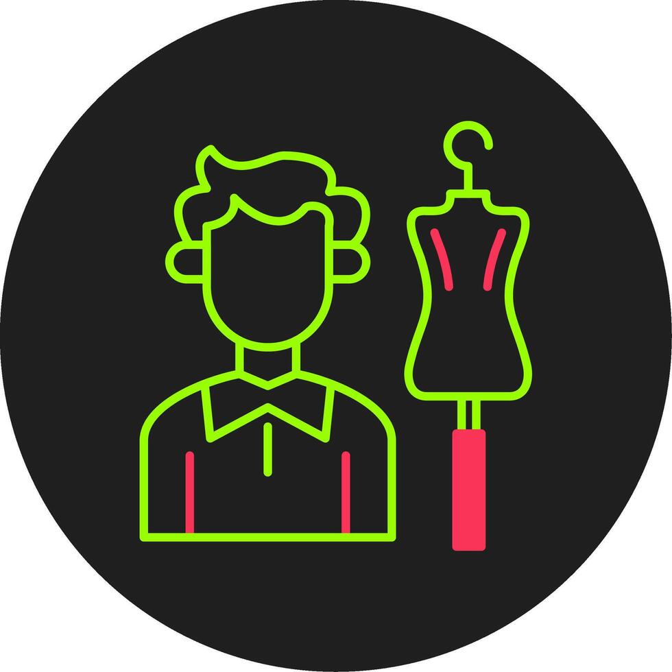 Tailor Glyph Circle Icon vector