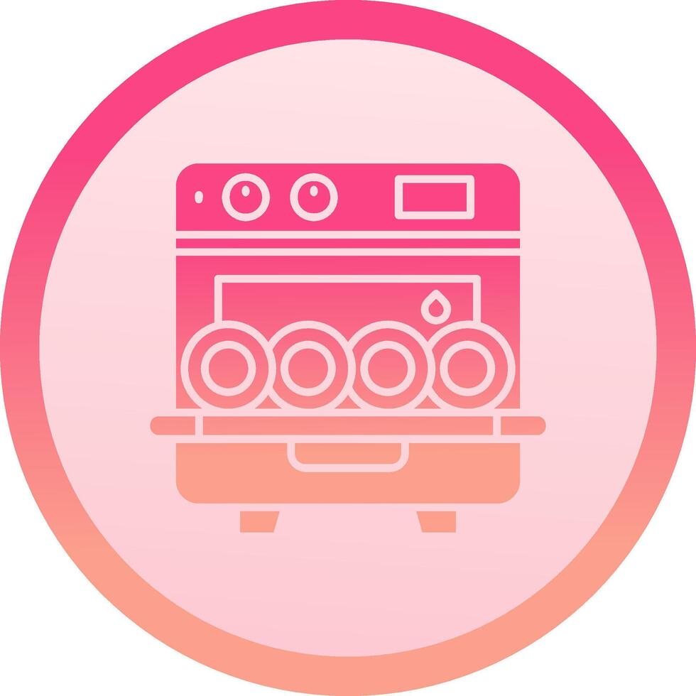 Dishwasher solid circle gradeint Icon vector