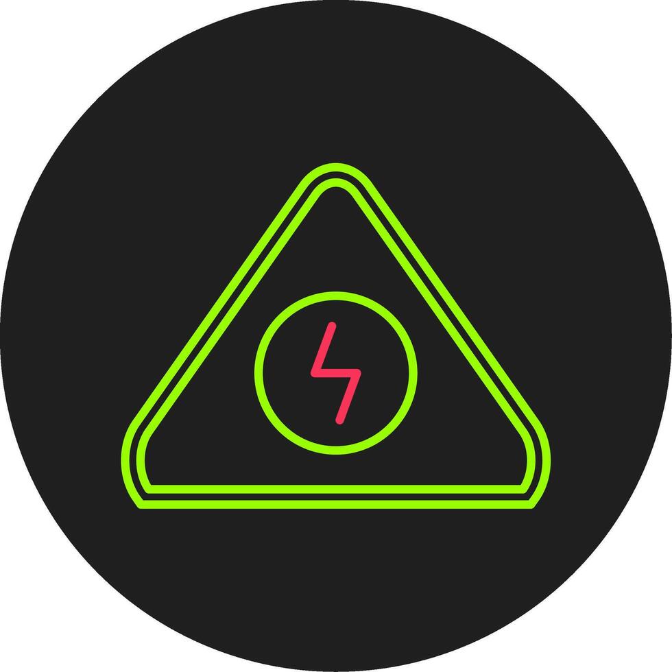 Electrical Danger Sign Glyph Circle Icon vector