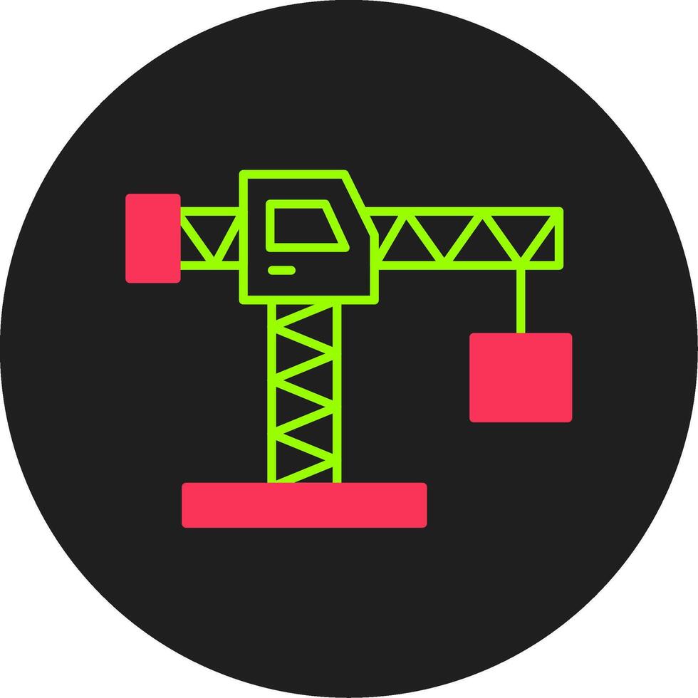 grua glifo circulo icono vector