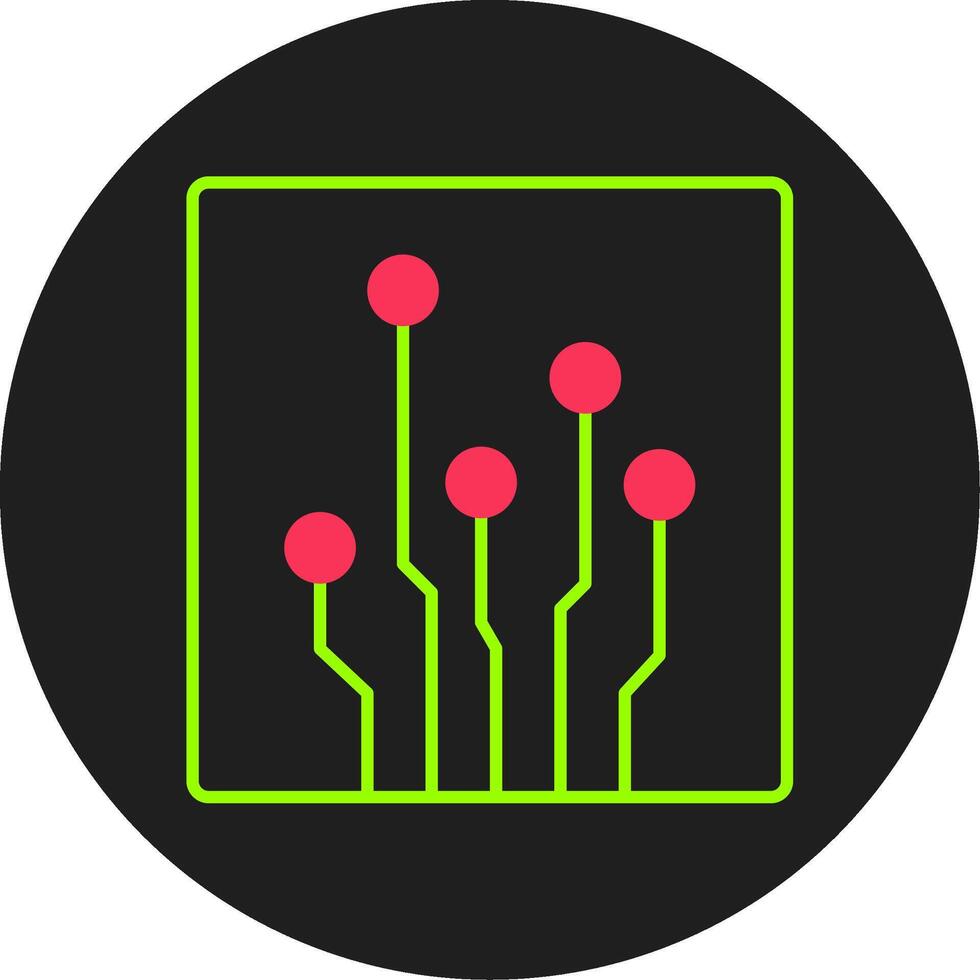 Circuit Glyph Circle Icon vector