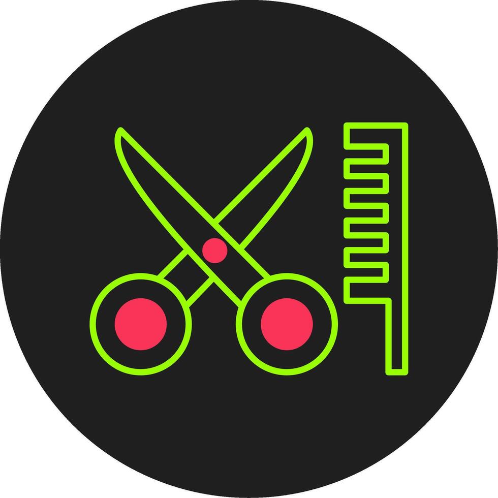 Hair Cut Glyph Circle Icon vector