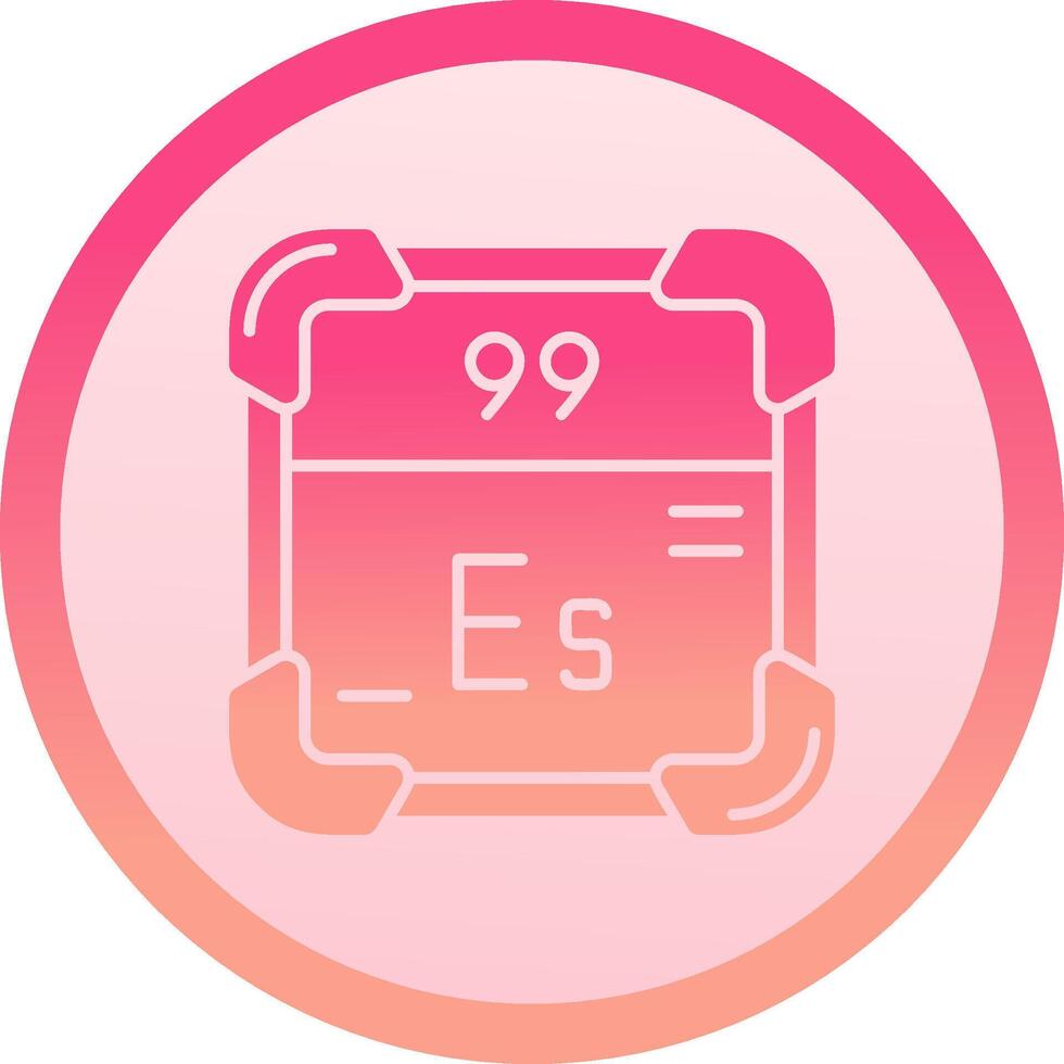 Einsteinium solid circle gradeint Icon vector