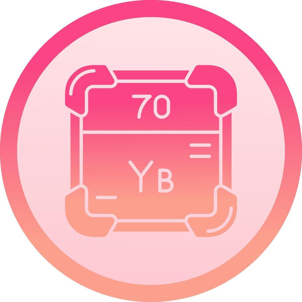 Ytterbium solid circle gradeint Icon vector