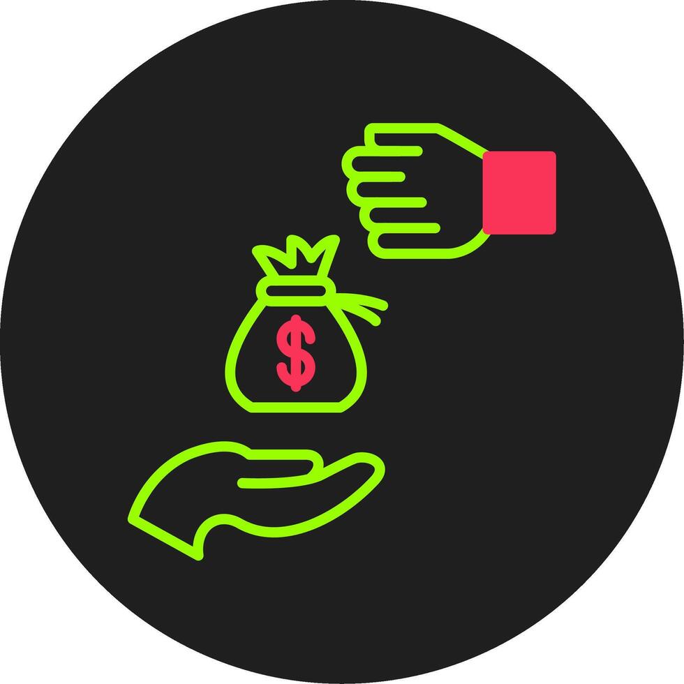 Bribery Glyph Circle Icon vector