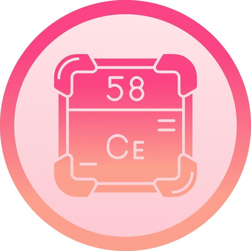 Cerium solid circle gradeint Icon vector