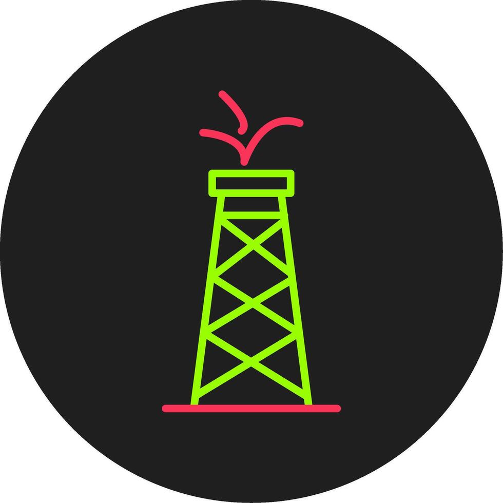 Oil Tower Glyph Circle Icon vector