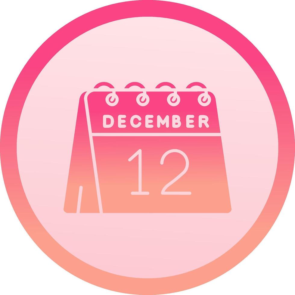 12th of December solid circle gradeint Icon vector