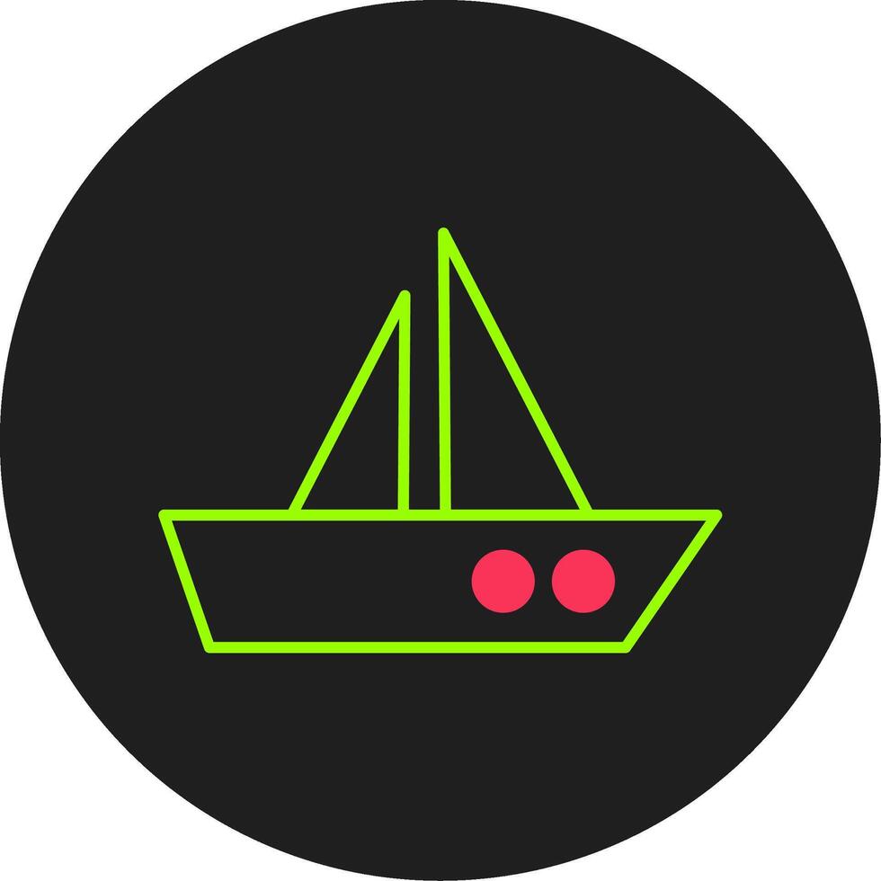 Boat Glyph Circle Icon vector