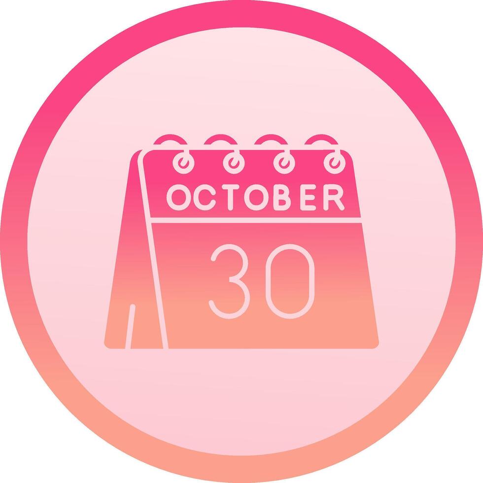 30th of October solid circle gradeint Icon vector
