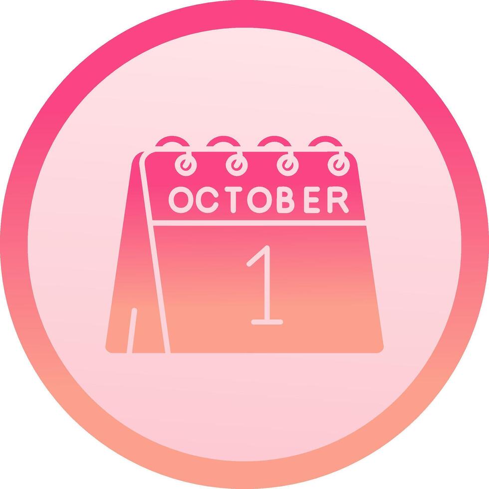 1st of October solid circle gradeint Icon vector