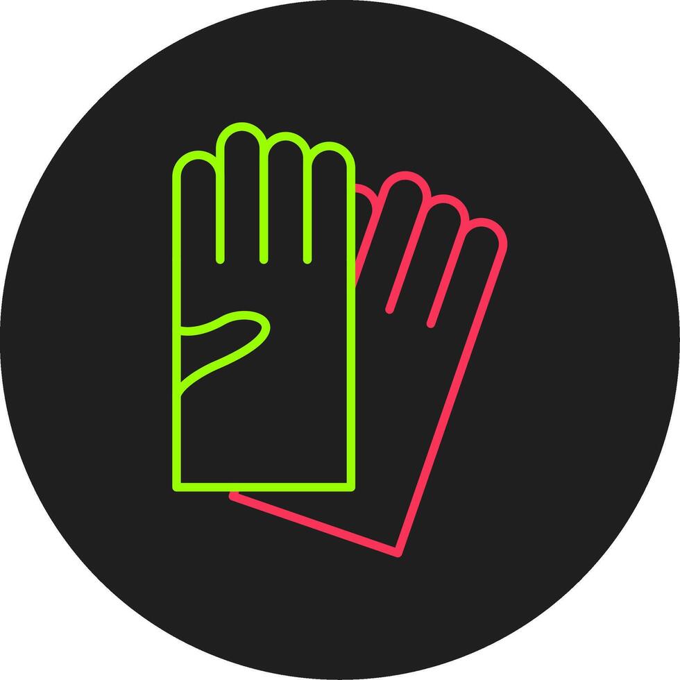 mano guantes glifo circulo icono vector