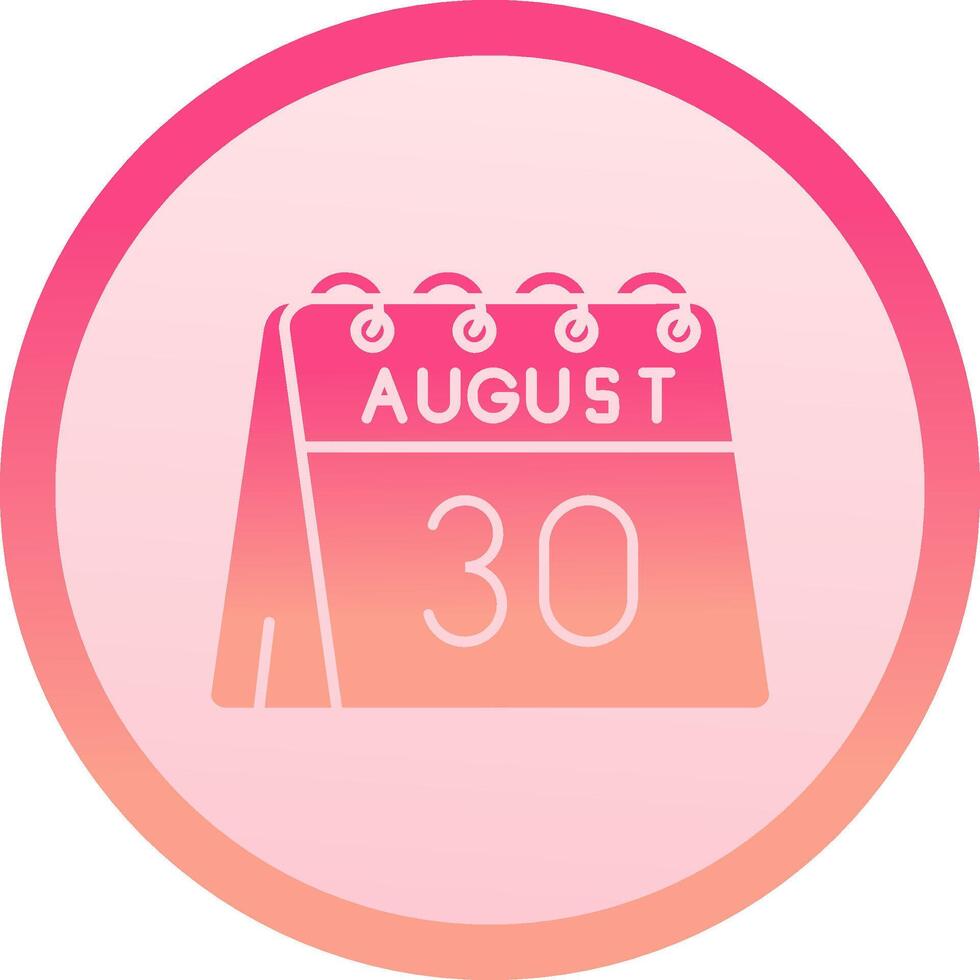 30th of August solid circle gradeint Icon vector