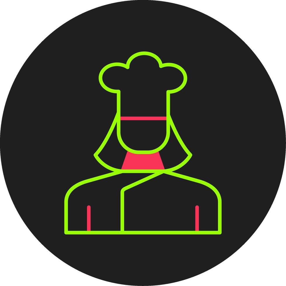 Lady Chef Glyph Circle Icon vector