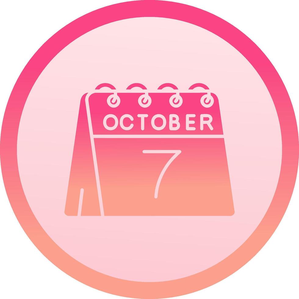 7th of October solid circle gradeint Icon vector