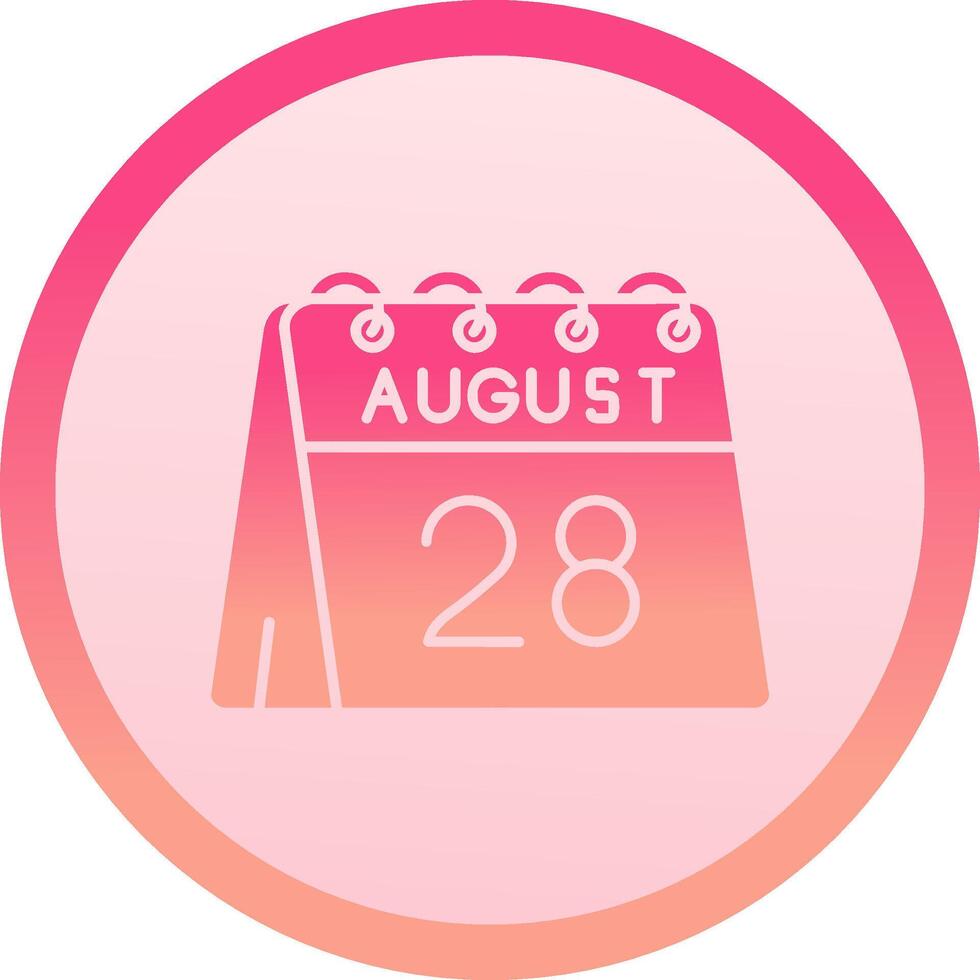 28th of August solid circle gradeint Icon vector