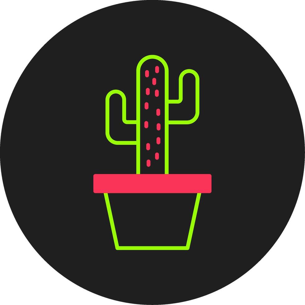 icono de círculo de glifo de cactus vector