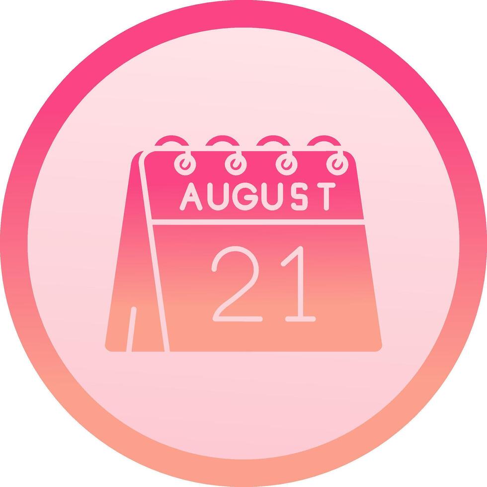 21st of August solid circle gradeint Icon vector