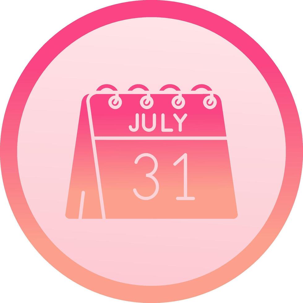 31st of July solid circle gradeint Icon vector