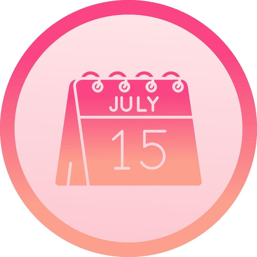 15th of July solid circle gradeint Icon vector