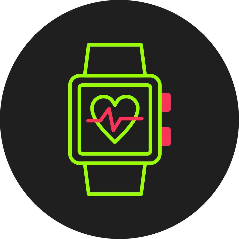 Smart Watch Glyph Circle Icon vector