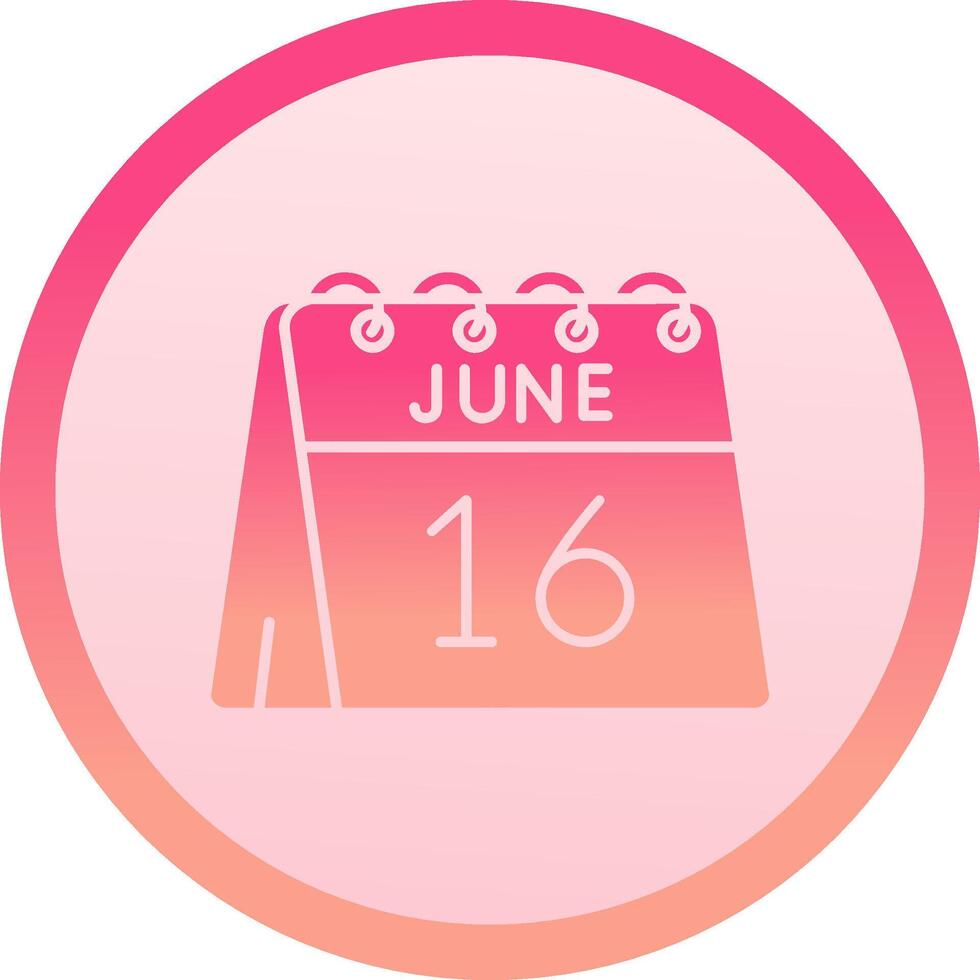 16th of June solid circle gradeint Icon vector