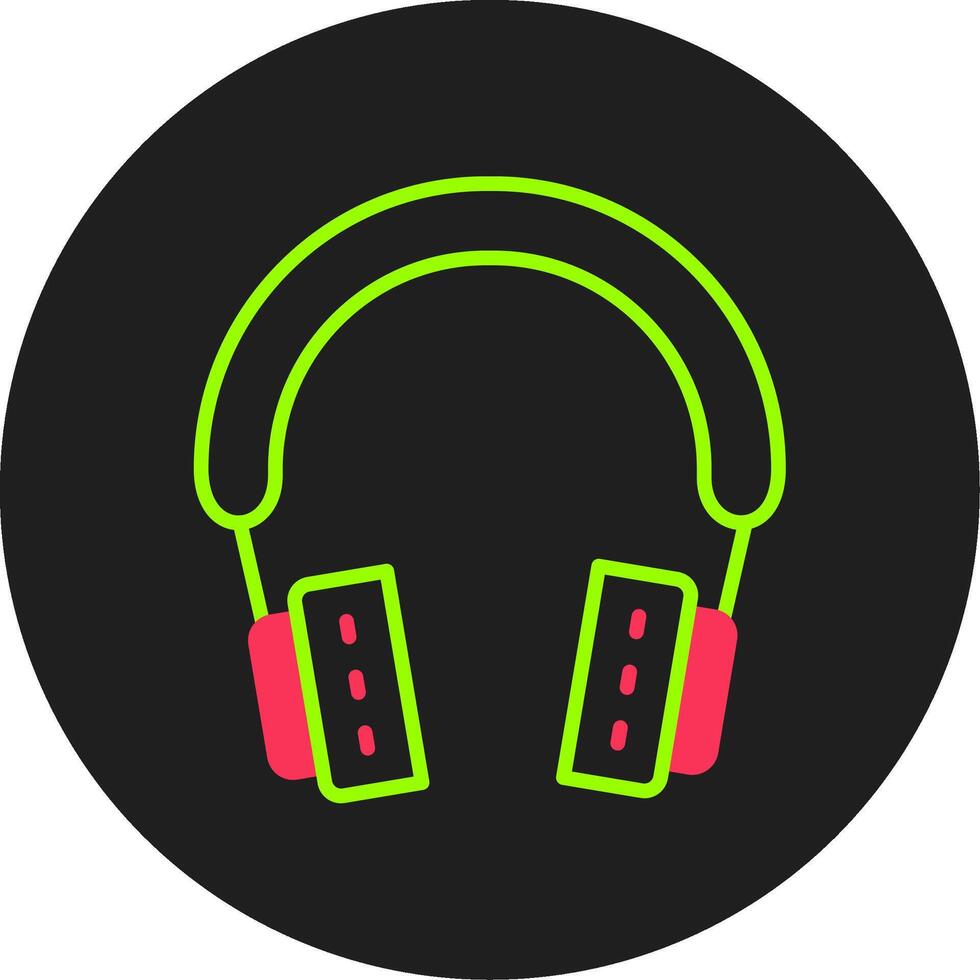 Headphones Glyph Circle Icon vector