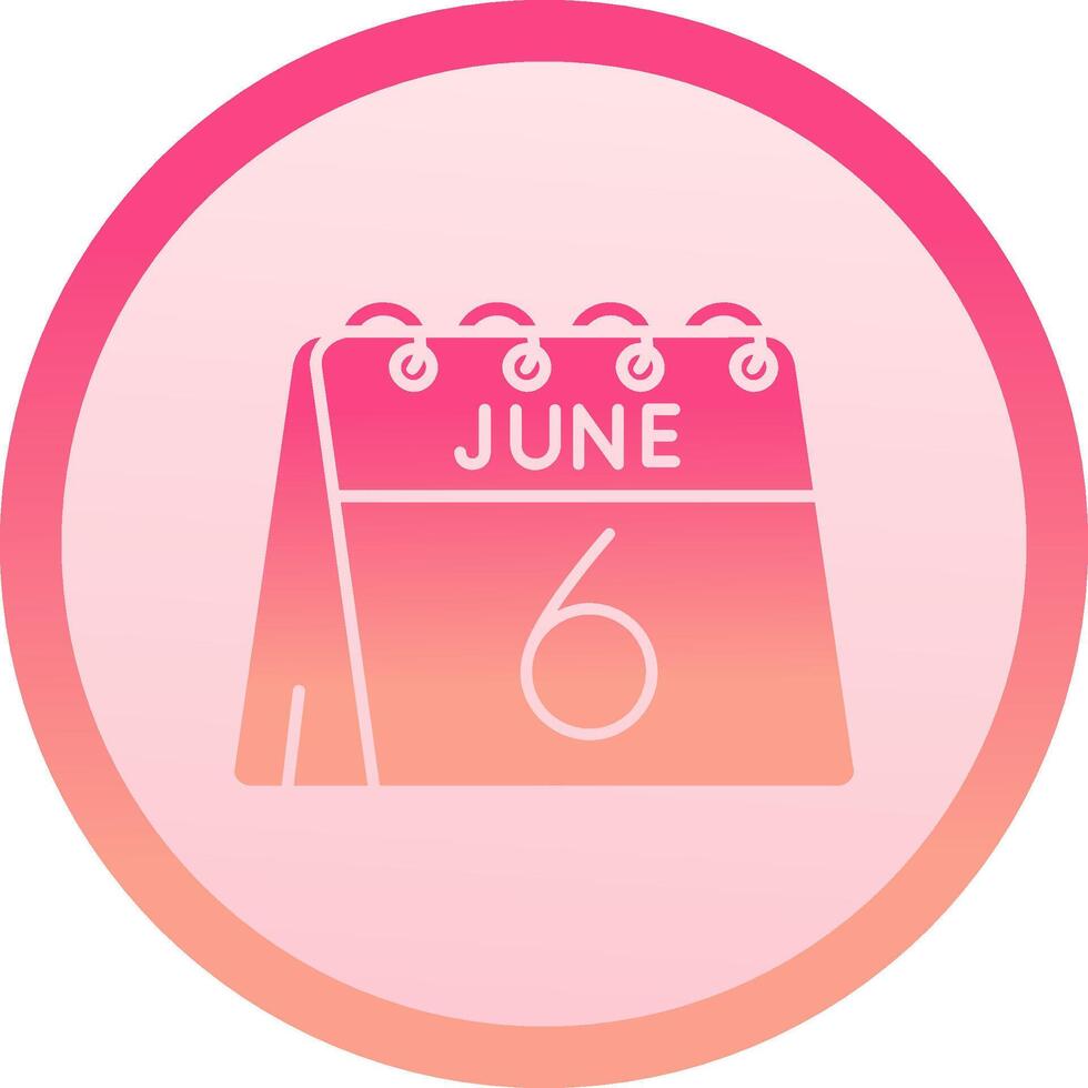 6th of June solid circle gradeint Icon vector