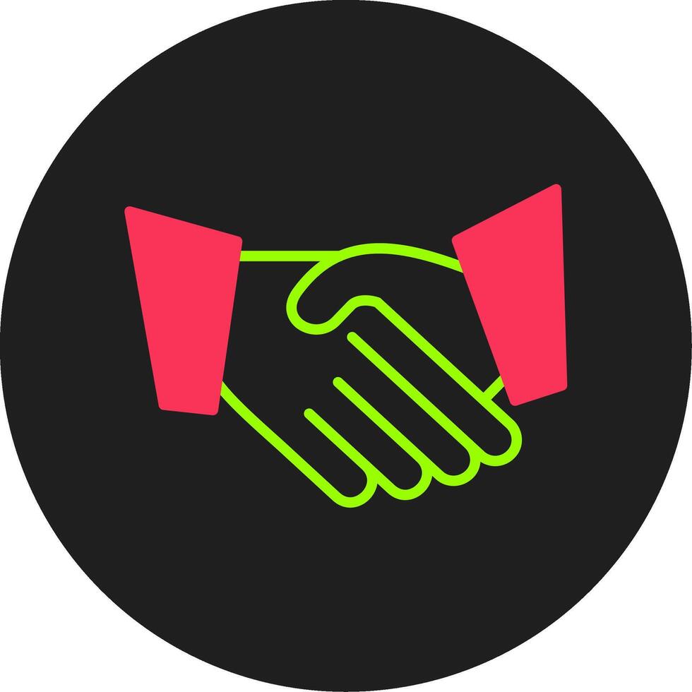 Hand Shaking Glyph Circle Icon vector