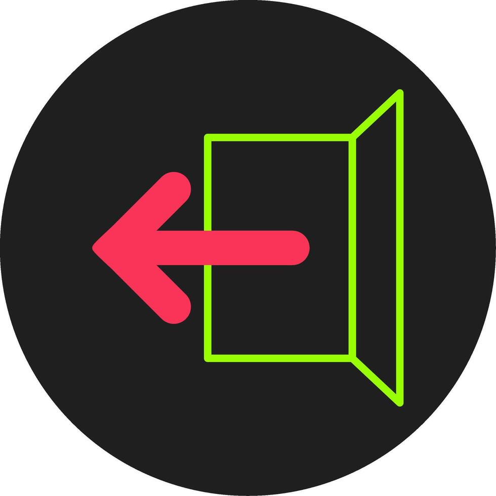 Logout Glyph Circle Icon vector