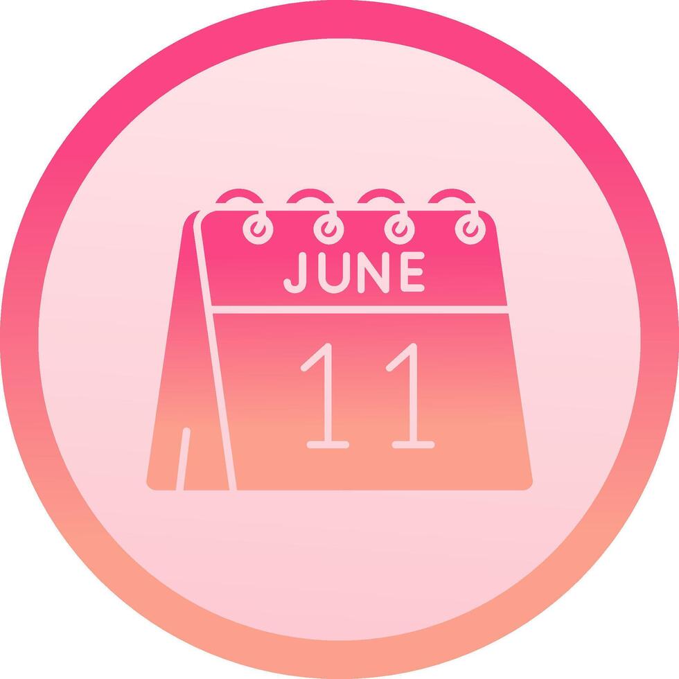 11th of June solid circle gradeint Icon vector