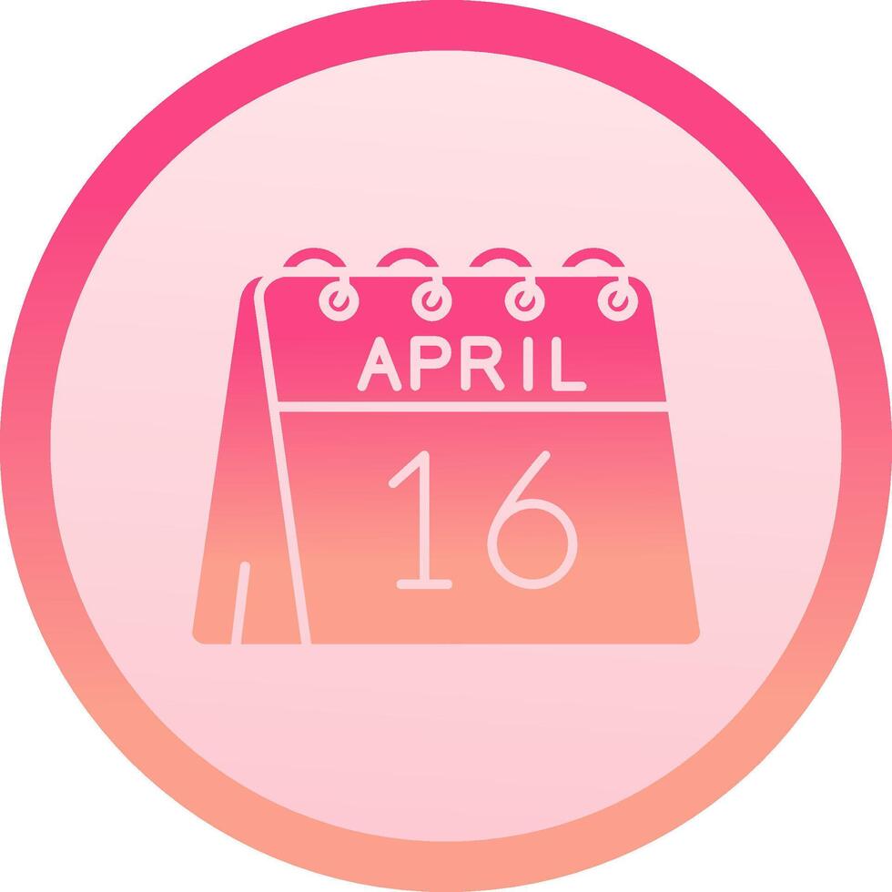 16th of April solid circle gradeint Icon vector