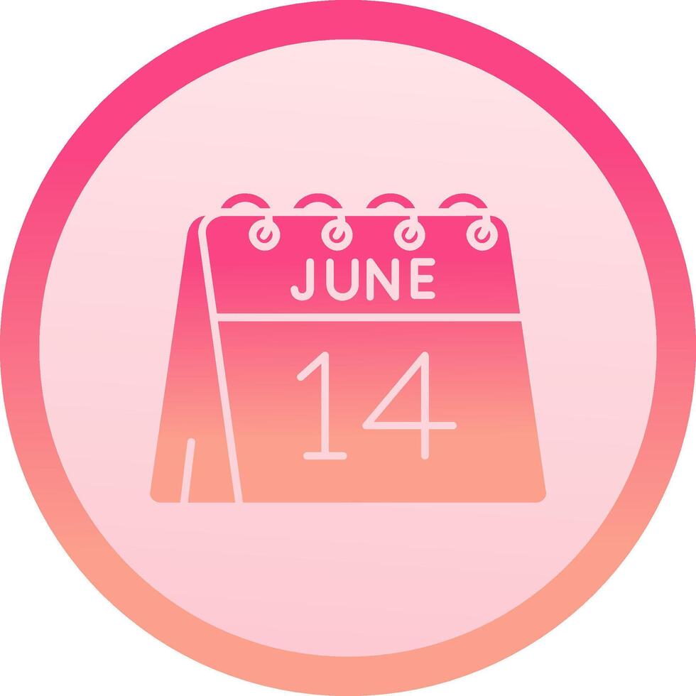 14th of June solid circle gradeint Icon vector