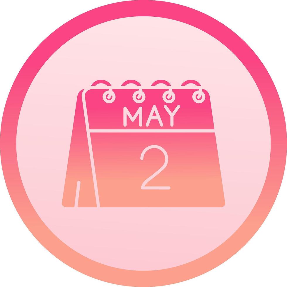 2nd of May solid circle gradeint Icon vector