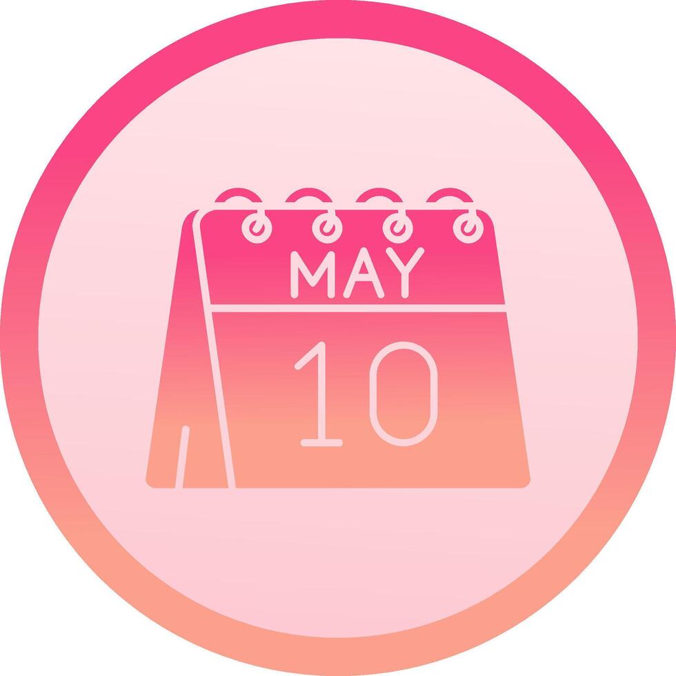 10th of May solid circle gradeint Icon vector