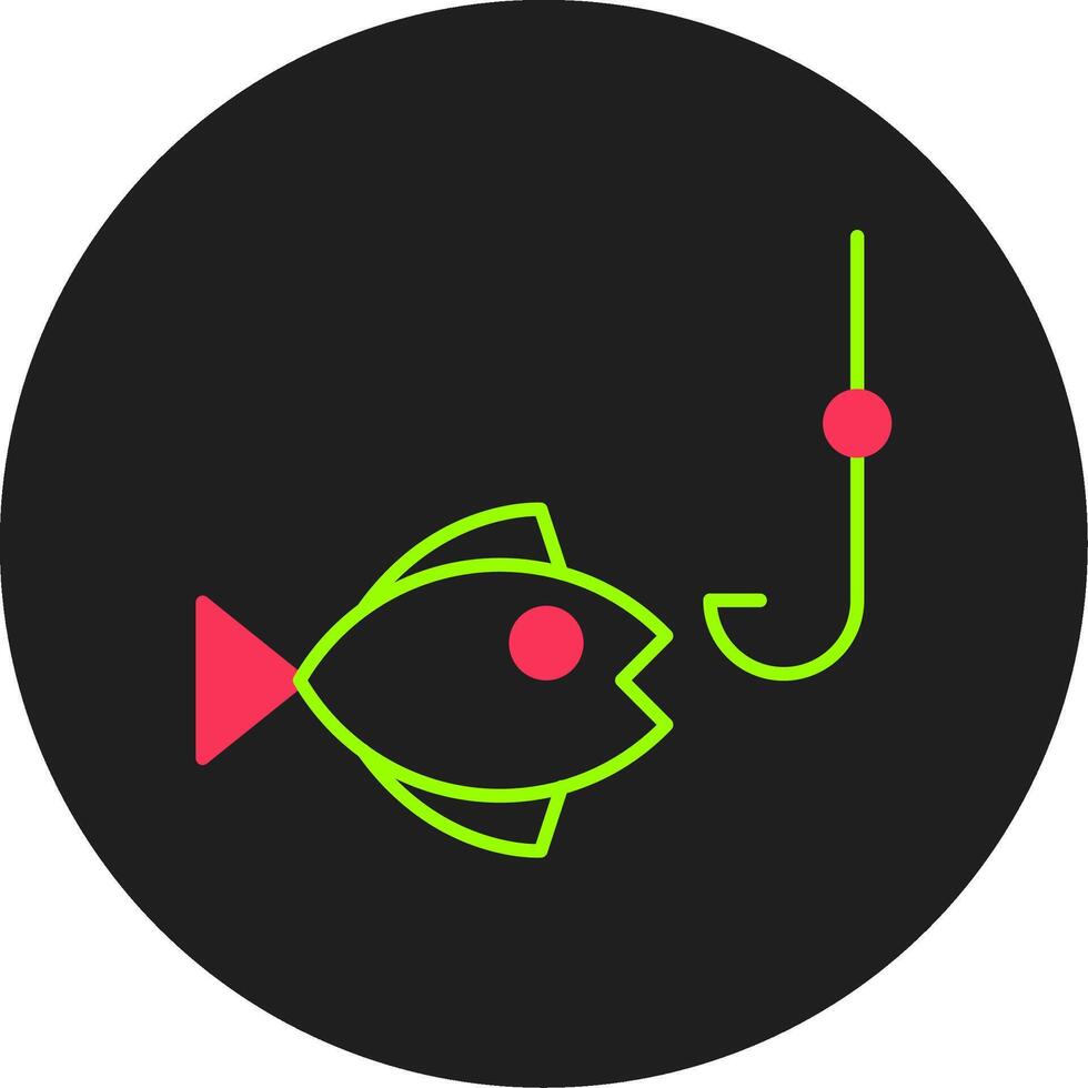 Fishing Glyph Circle Icon vector