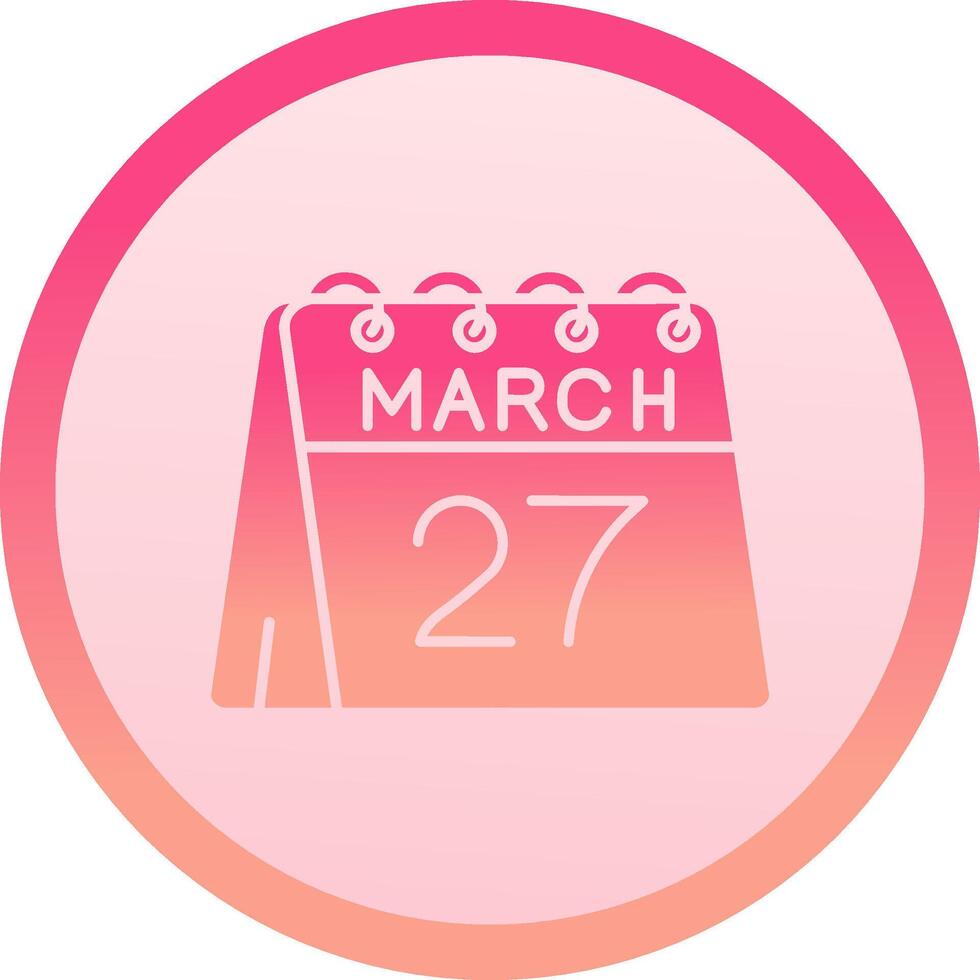 27th of March solid circle gradeint Icon vector