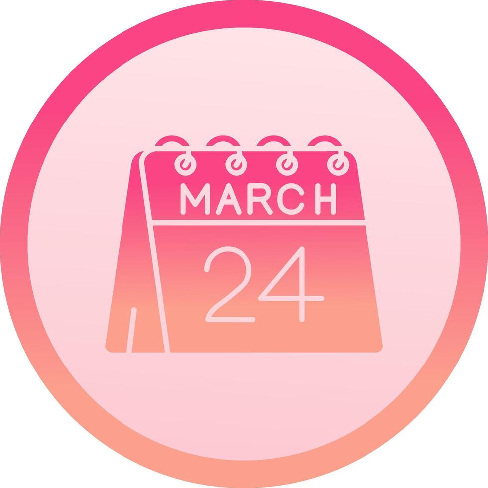 24th of March solid circle gradeint Icon vector