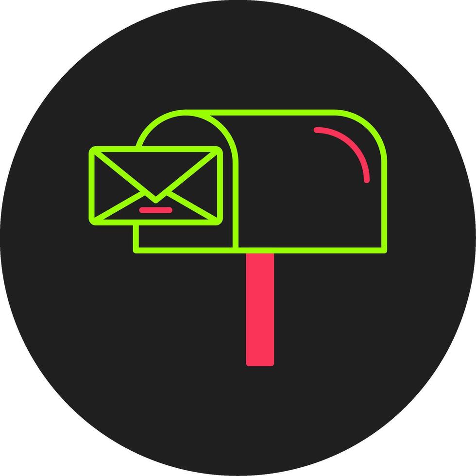 Mail Box Glyph Circle Icon vector