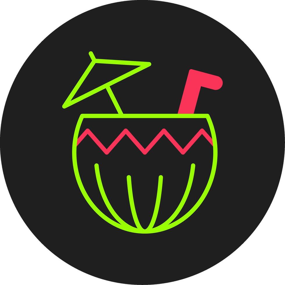 Coconut Glyph Circle Icon vector