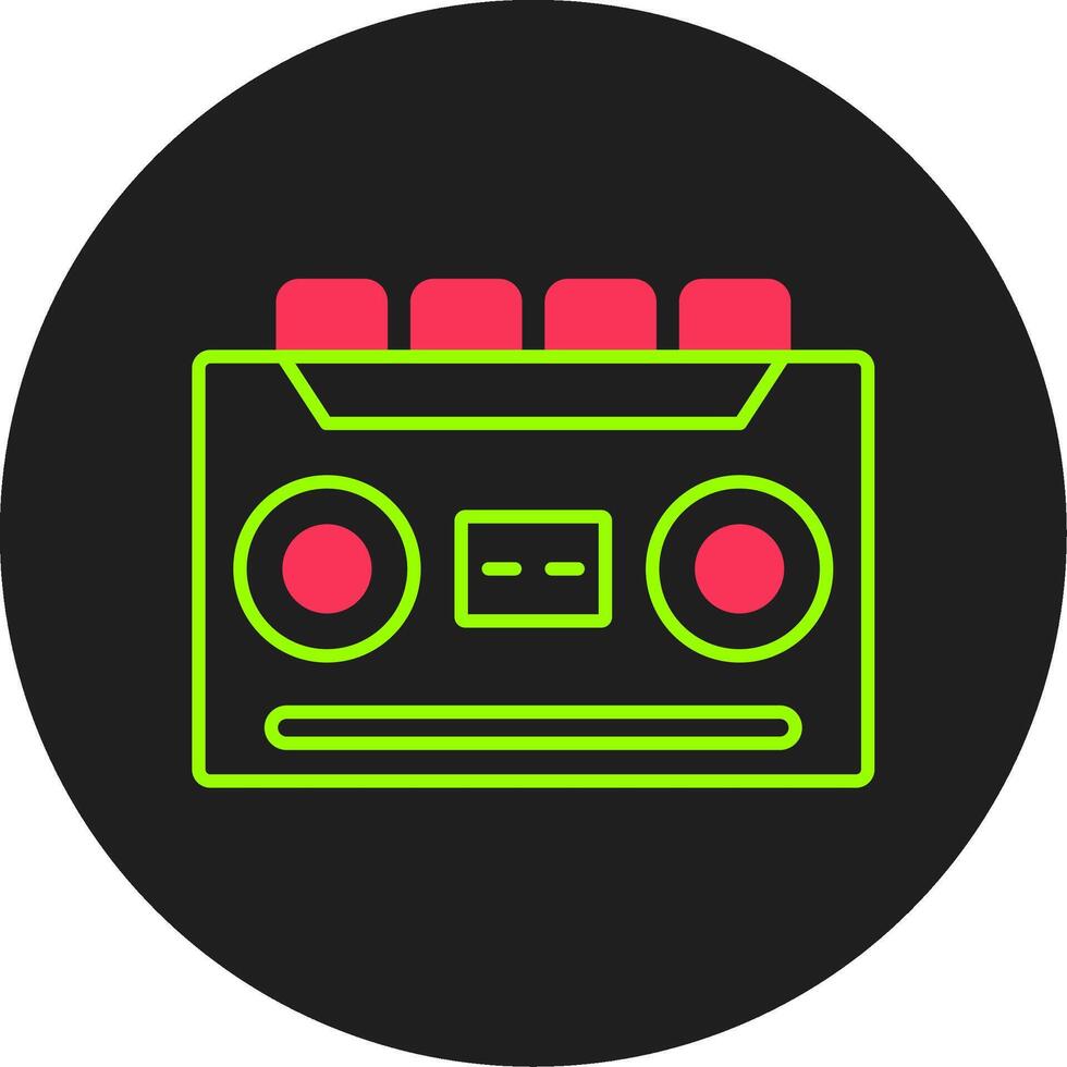 Cassette Recorder Glyph Circle Icon vector