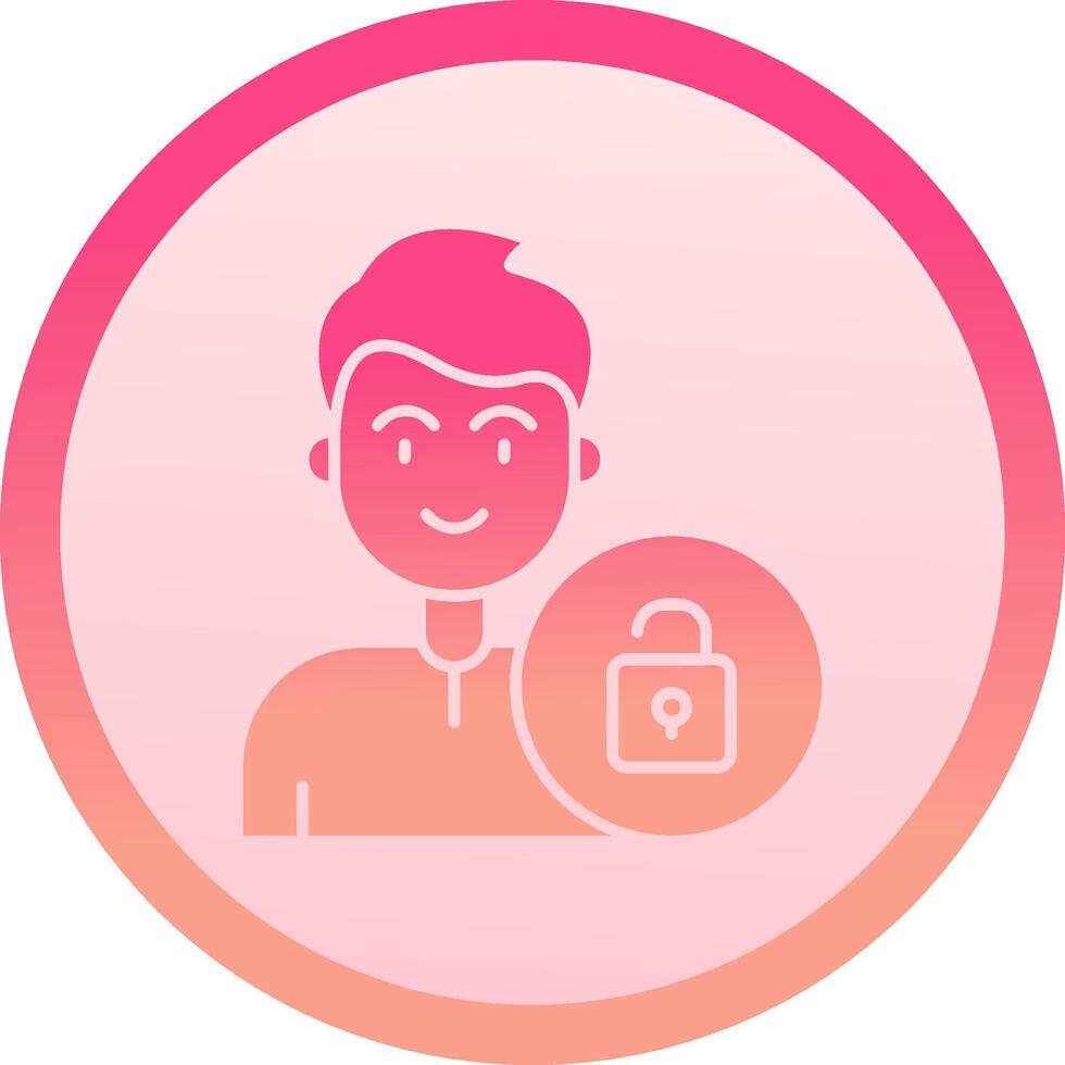 Unlock solid circle gradeint Icon vector