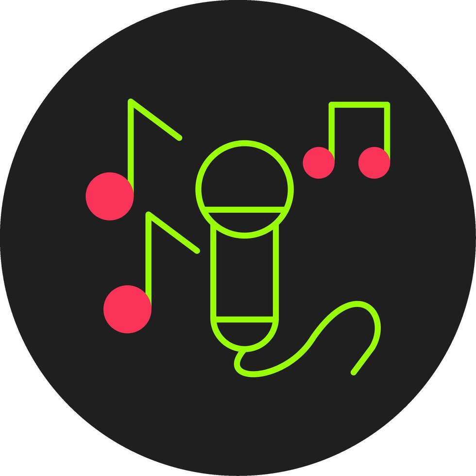 Sing Glyph Circle Icon vector