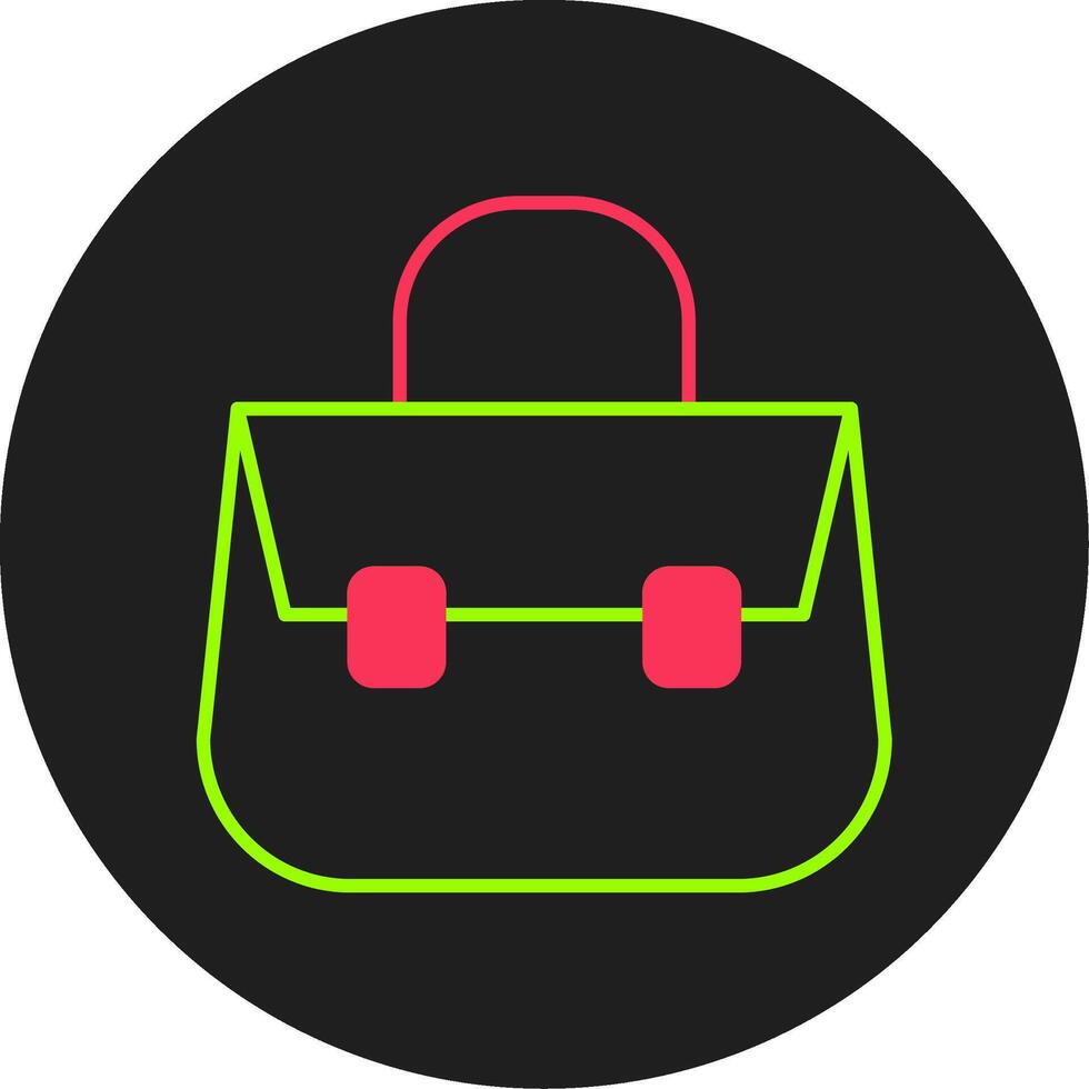 Shoulder Bag Glyph Circle Icon vector