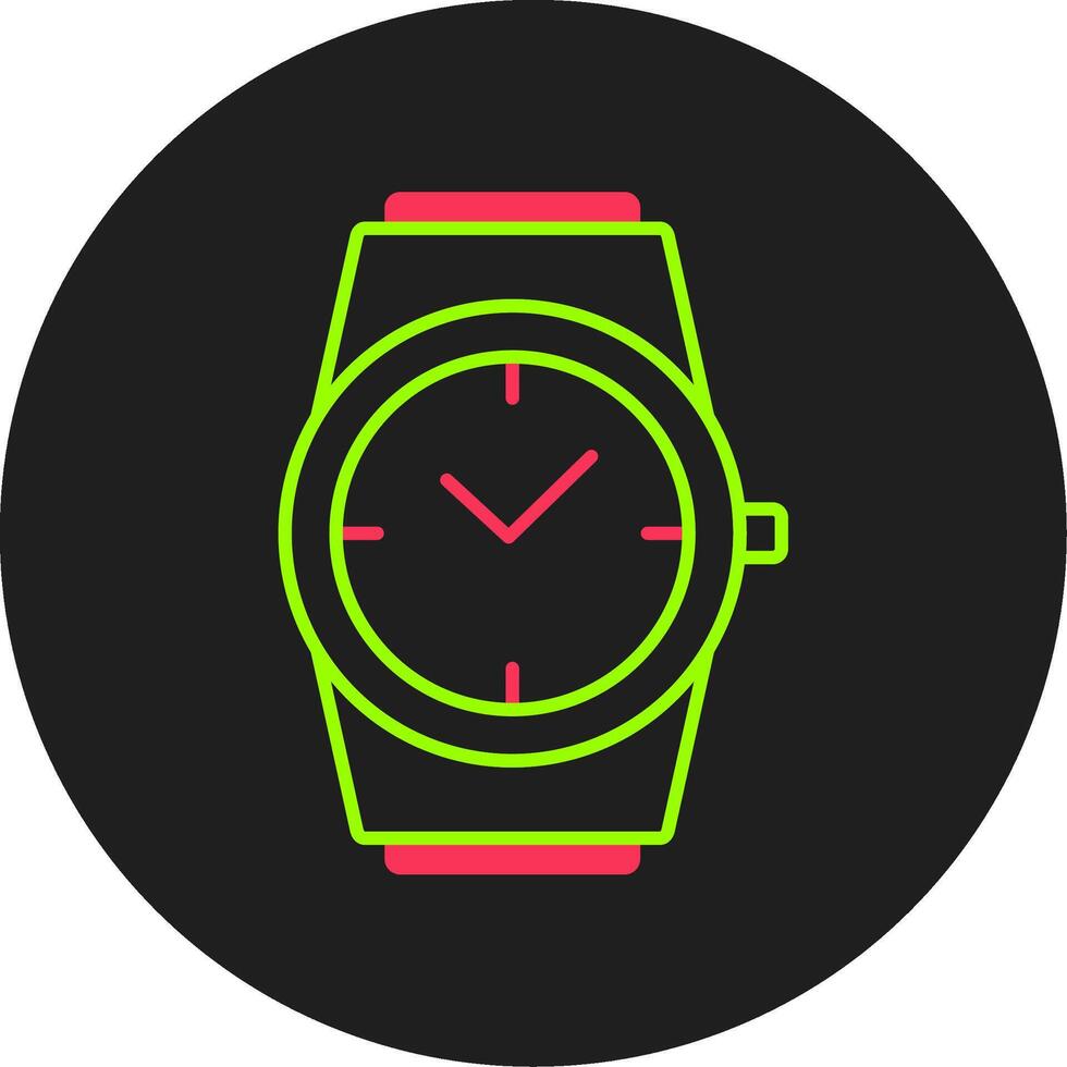 Stylish Watch Glyph Circle Icon vector