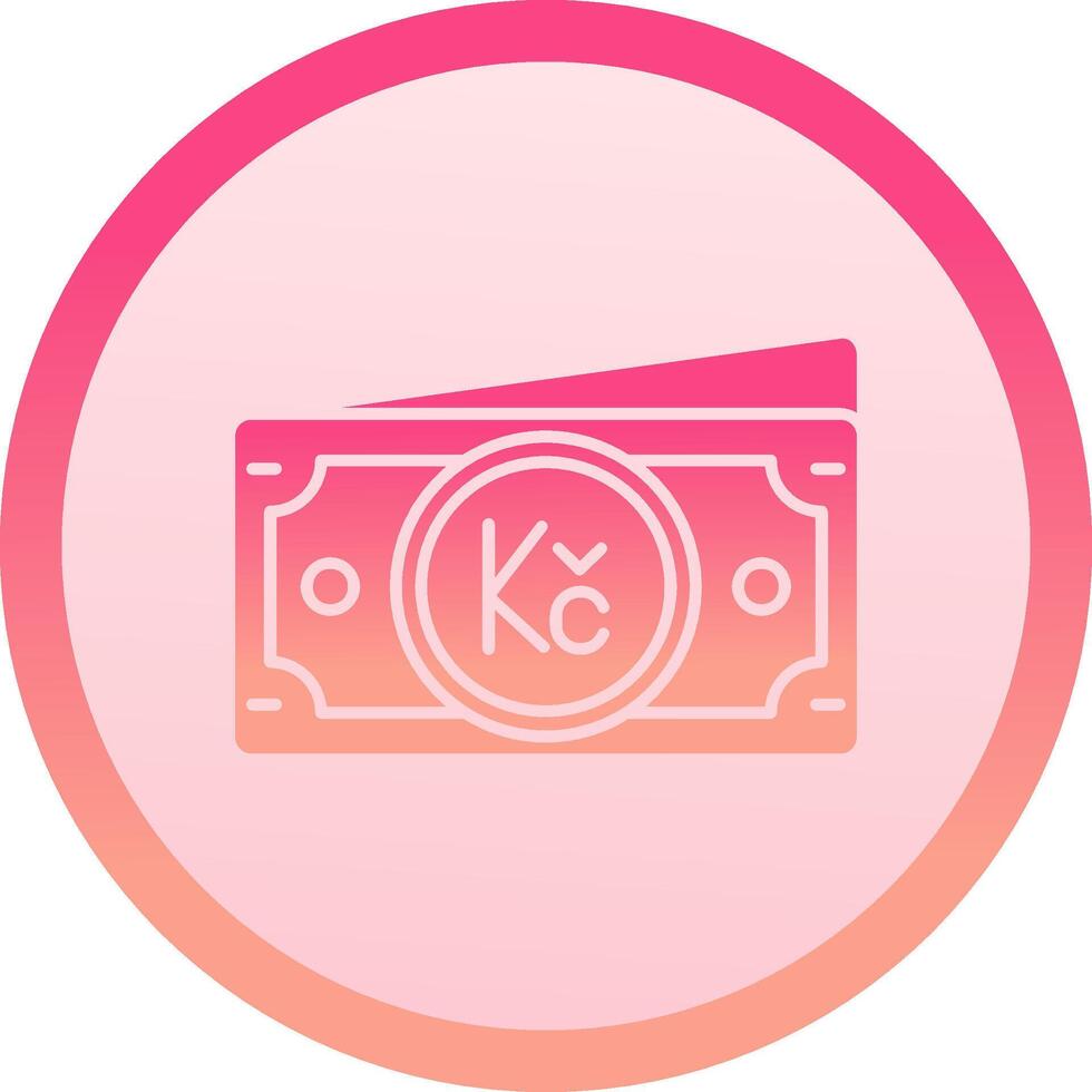 Koruna solid circle gradeint Icon vector